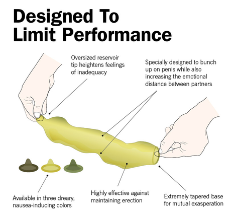 Illustration for article titled Trojan Introduces ‘No One’s Pleasure’ Condoms For Bitter, Resentful Couples